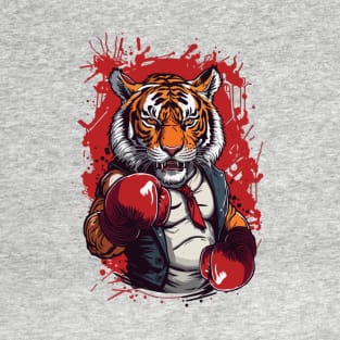 Funny Boxing Tiger With Red Gloves Kids Adults T-Shirt